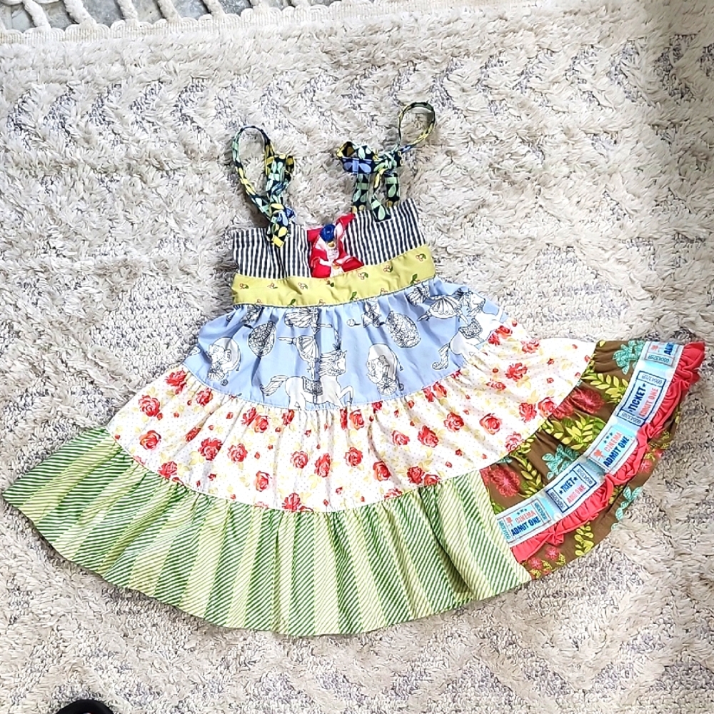 Matilda Jane Raffle Ticket Ellie Tiered Dress It's A Wonderful Parade Size 2